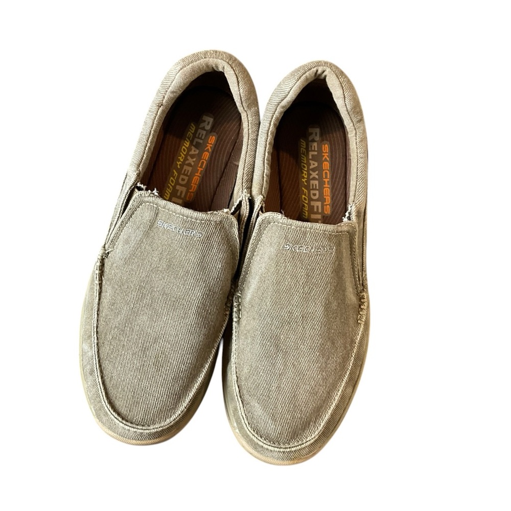 Skechers Expected Avillo Men's Size 11 Khaki Shoes‎ Loafers Slip On Comfort